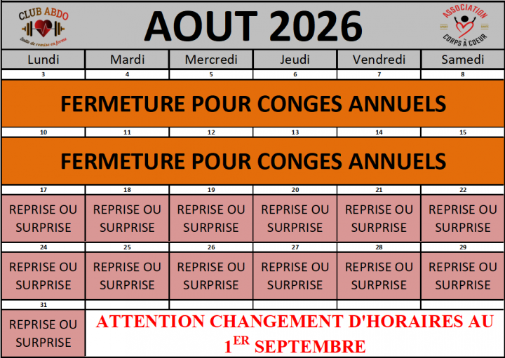 Planning mai