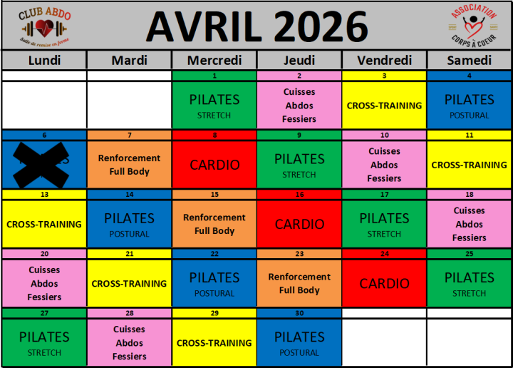 Planning mai