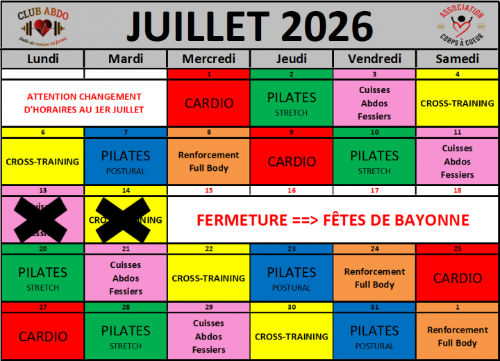 Planning mai