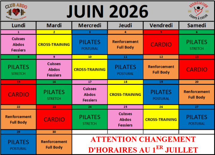 Planning mai