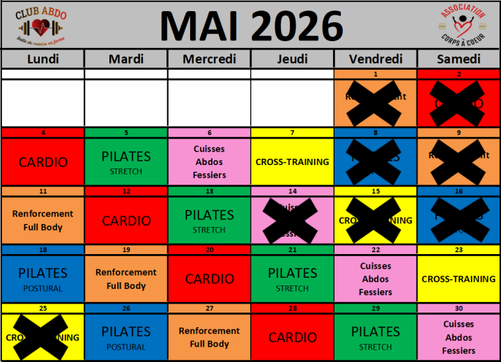Planning mai