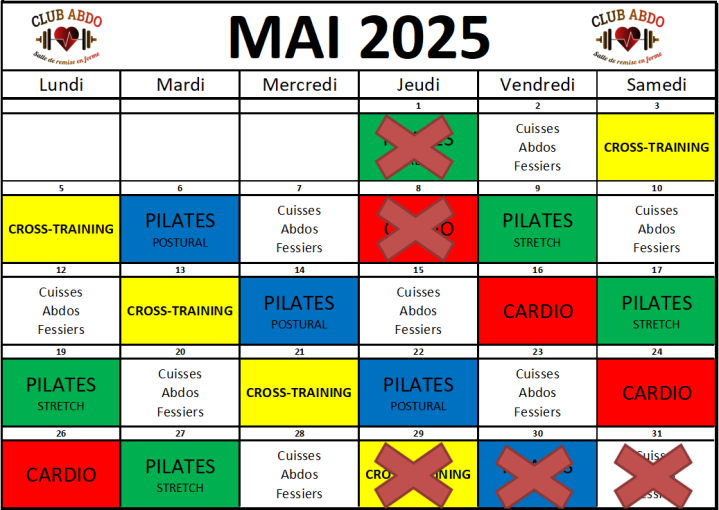 Planning mai