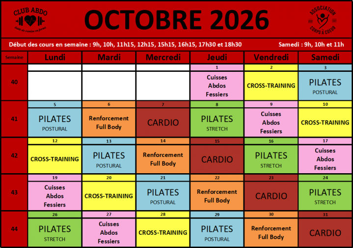 Planning mai